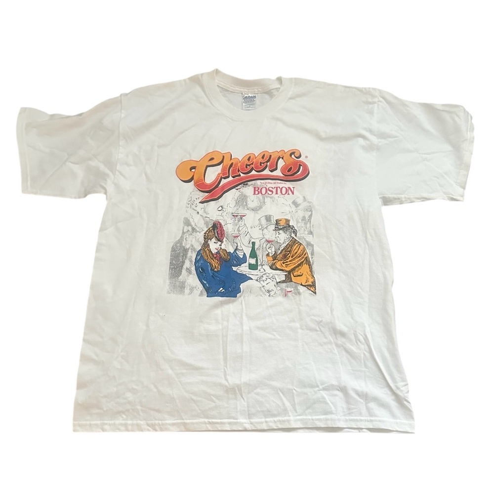 Vintage Cheers Boston White Graphic T-Shirt